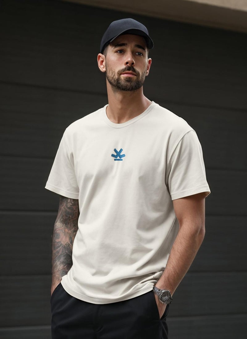 Wrogn Puff Printed Oversized T-Shirt | Off White - Image 1